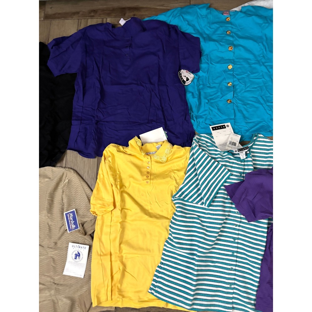 Vtg Womens Plus Size Blouse Lot 10 Pieces 90s Tops 2X 22W Mixed Brands Some NWT - Picture 5 of 10